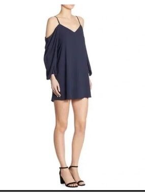 Alice + Olivia Cold-Shoulder Mini Dress in Navy